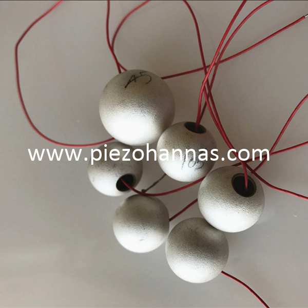 Transductor de esfera cerámica piezoeléctrica para hidrófono.