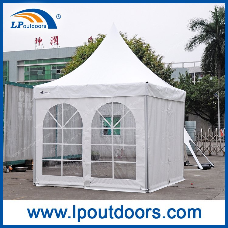 室外小型PVC锥顶四角帐篷 带透明窗