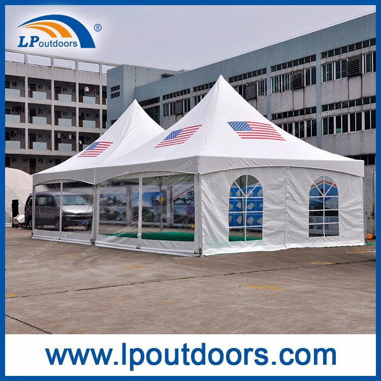 6 м или 20 футов на открытом воздухе алюминиевая рама с печатью логотипа палатка с высоким пиком