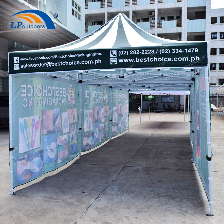 Tienda de campaña de aluminio personalizada con dosel publicitario de 3x3m para feria profesional