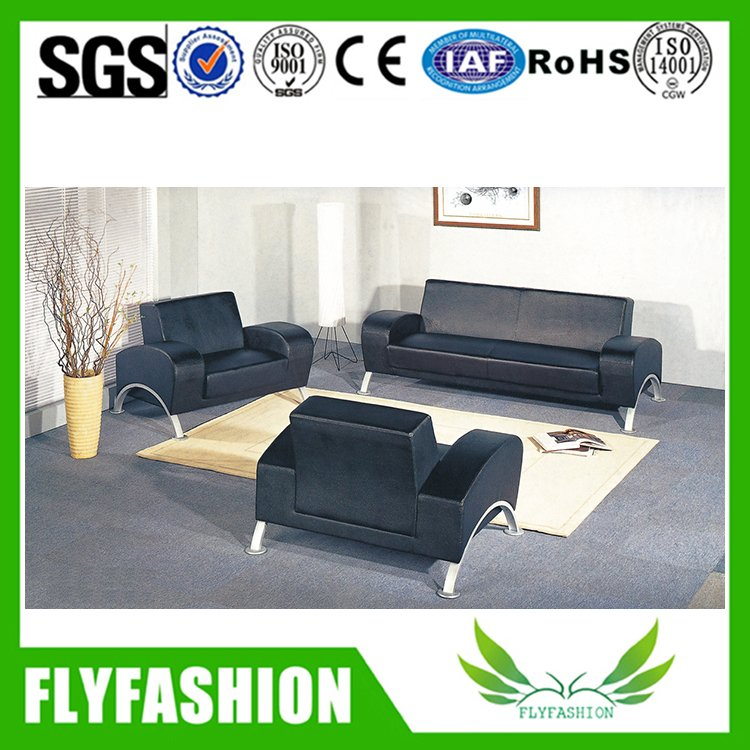 Black Leather Sofa (OF-16)