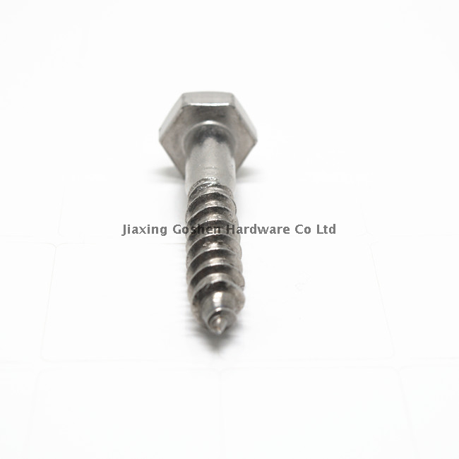 Tornillo de madera de cabeza hexadecimal SS316 DIN571 Métrica 