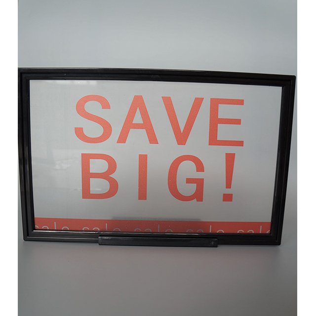 11x7 Plastic Sign Holder W/Sholvel Base countertop retail displays PF117B