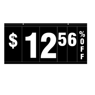 Double Sided Sprial Sign Board W/11" H Number Pads W633mmXH310mm
