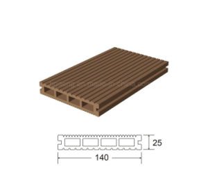 Decking compuesto pl&aacute;stico de madera de la fibra de las tarjetas s&oacute;lidas de madera del PE WPC