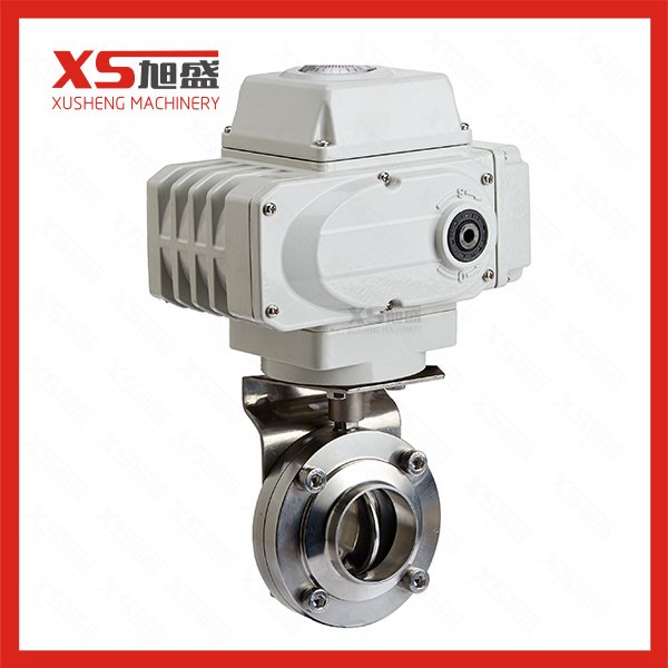 Клапан-бабочка для санитарной сварки с приводом от двигателя