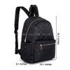 QB-003 Black quilted nylon daypack backpack for women