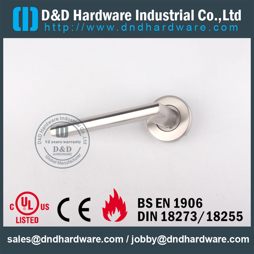 Grade 316 Hot Menjual Designer Lever Door Handle di Rose untuk Pintu Logam Komersial -DDTH035