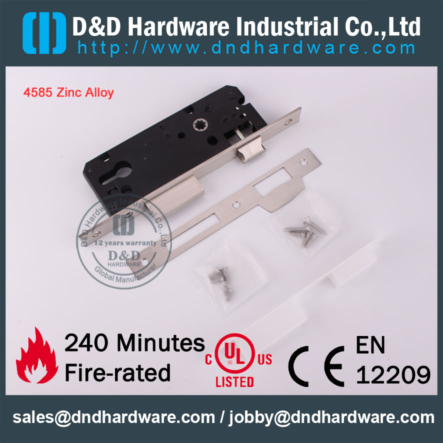 Acessórios de porta de liga de hardware-zinco D & D Mortise Lock DDML016