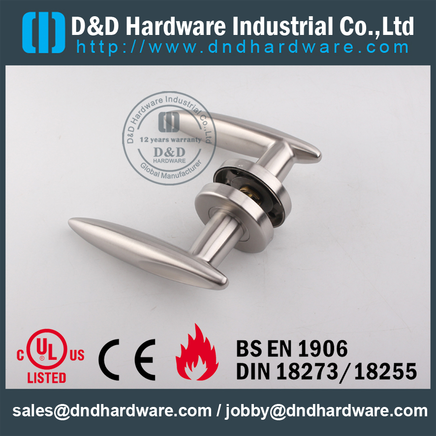 Aço inoxidável 316 L L alavanca de forma sólida para portas duplas-DDSH020