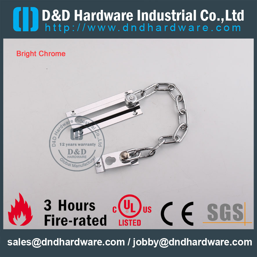D & D-Hardware-Edelstahl-Türkette aus glänzendem Chrom DDDG005
