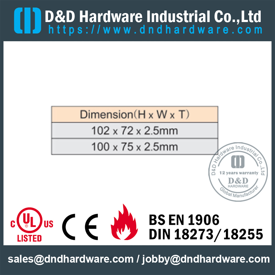 DDBH014 - 木製のドアのための真鍮の長方形のフラッシュヒンジ