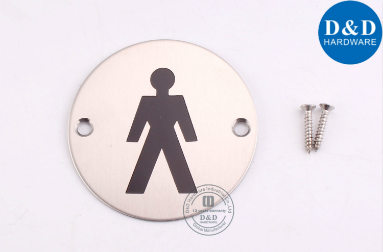 Placa de Sinalização de WC Quadrado Masculino D-D & D Hardware