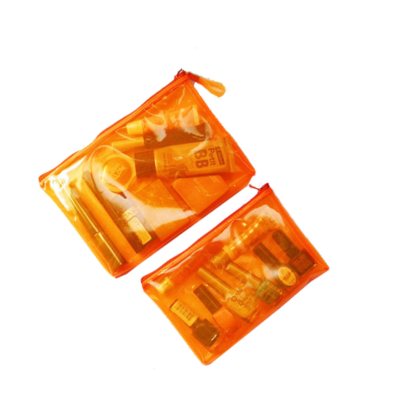 Orange Clear Bag Clear Cosmetic Bag 