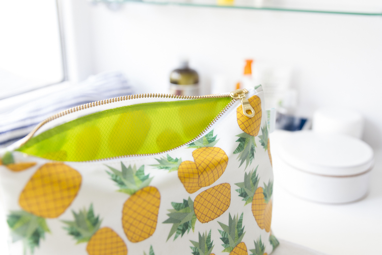 Personalized Pineapple Makeup Bag