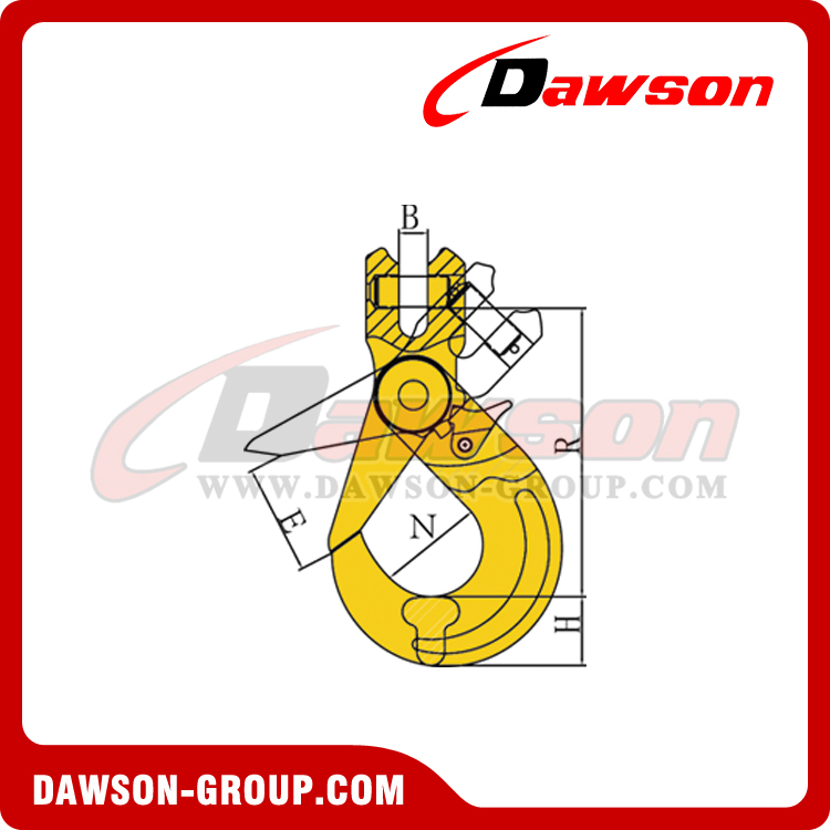  DS082 G80 European Type Clevis Self-locking Hook for Lifting Chain Slings