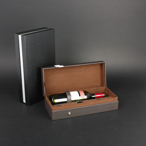 Wine Box Manufacturer Brown PU leather cheap wine box