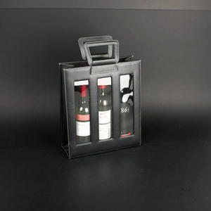Wine Box Manufacturer Brown PU leather wine bags 6 bottle