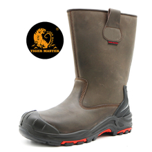 Oil Acid Resistant Anti Puncture Leather High Rigger Boots Composite ToeCap