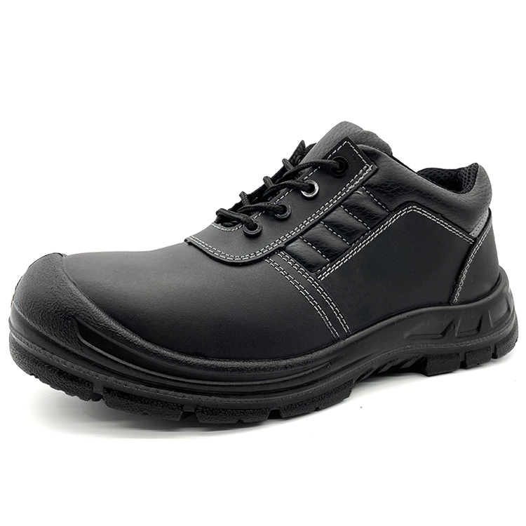 Anti Slip Black Leather Composite Toe Prevent Puncture Anti Static working shoes