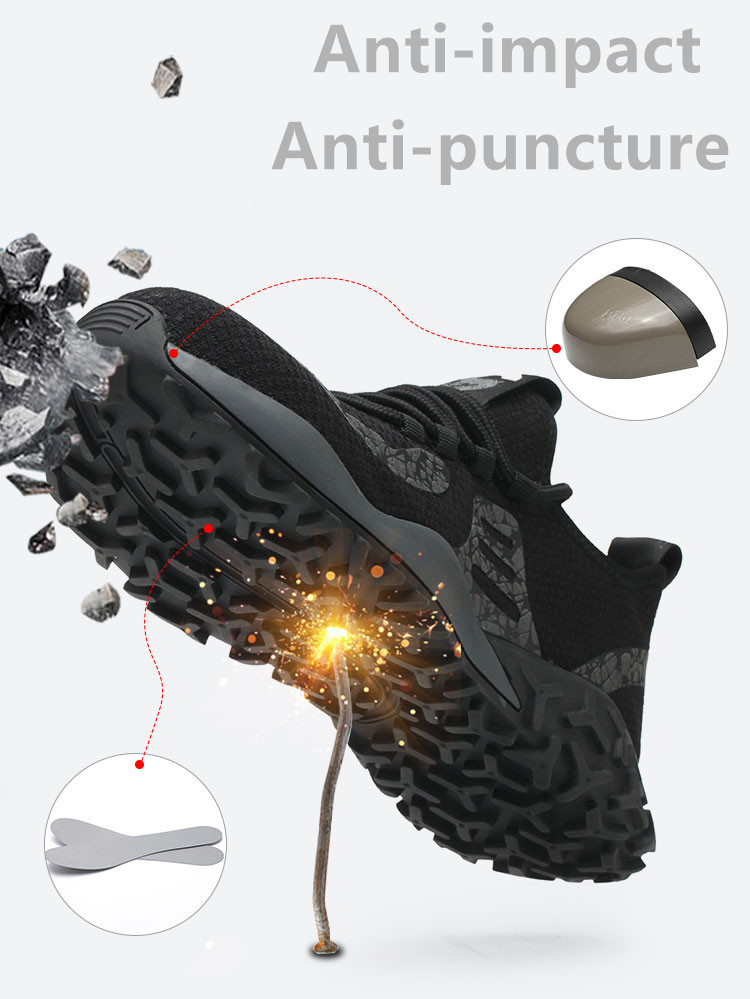 Anti Slip Rubber Sole Steel Toe Safety Shoes Sport