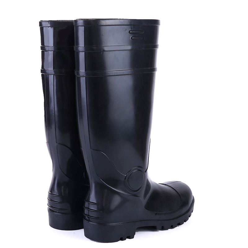 Steel Toe Puncture Resistant Shiny Pvc Safety Boots