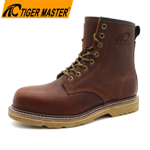 Brown Anti Puncture Goodyear Welted Safety Shoes Steel Toes