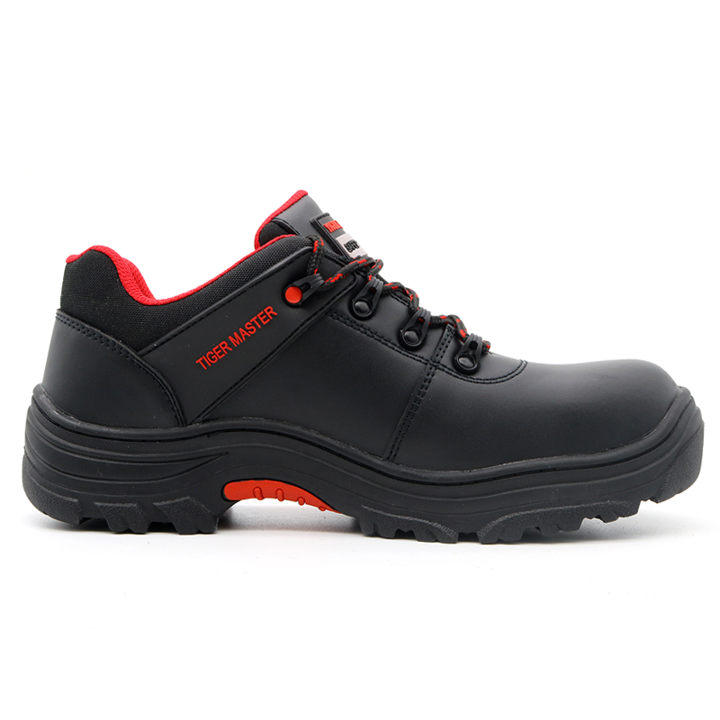 Black Cow Leather HRO Rubber Sole Composite Toe Work Safety Shoes for Men