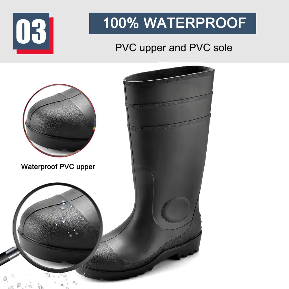 CE Verified Waterproof Pvc Safety Rain Boots with Steel Toe