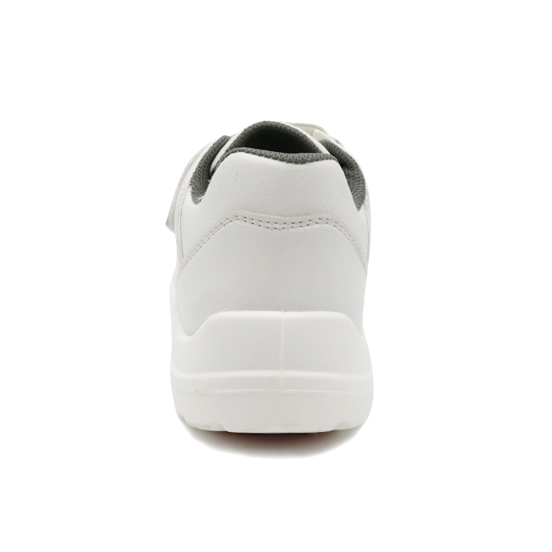 Anti-slip White Fiberglass Toe Anti Puncture No Lace Kitchen Safety Shoes Men