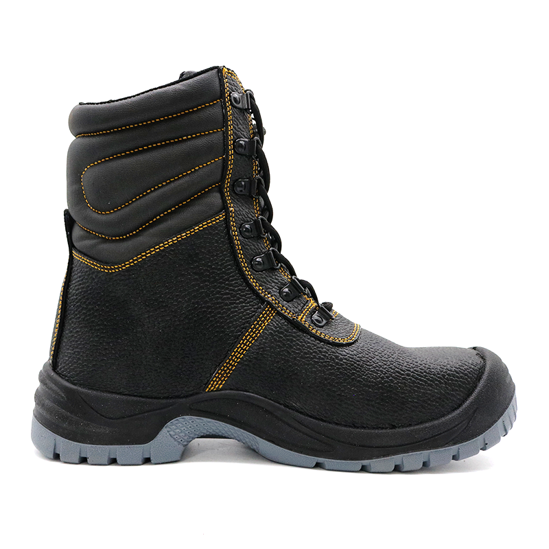 High-top Leather Construction Safety Boots with Steel Toe