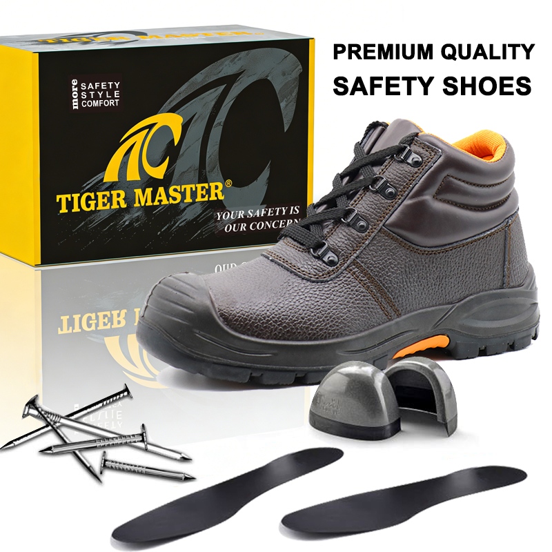 Steel Toe Leather Industrial Work Boots for Men