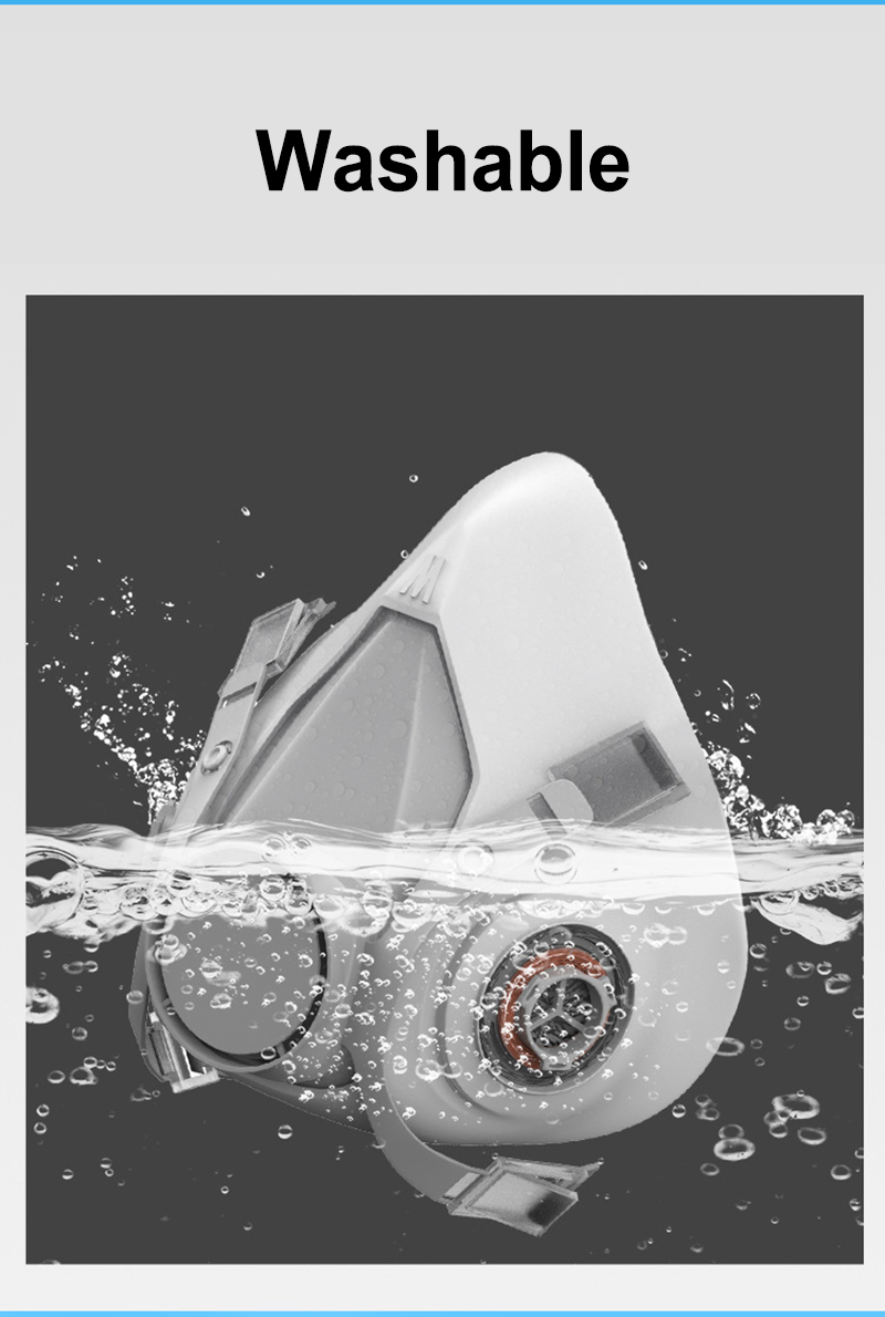 6200 Half Face Respirator Gas Mask with Two Filter Cartridge