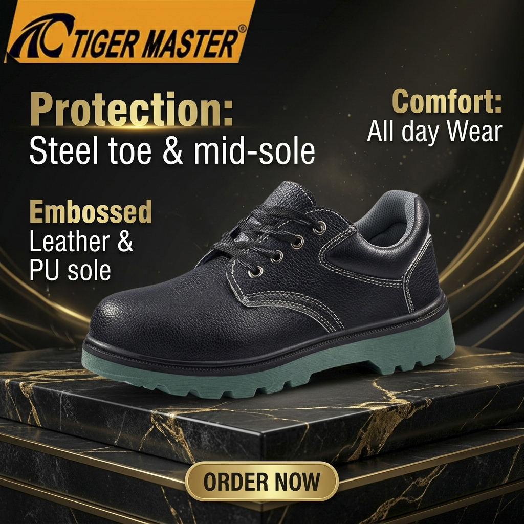 Anti-smash Puncture-proof Leather Work Shoes with Steel Toe