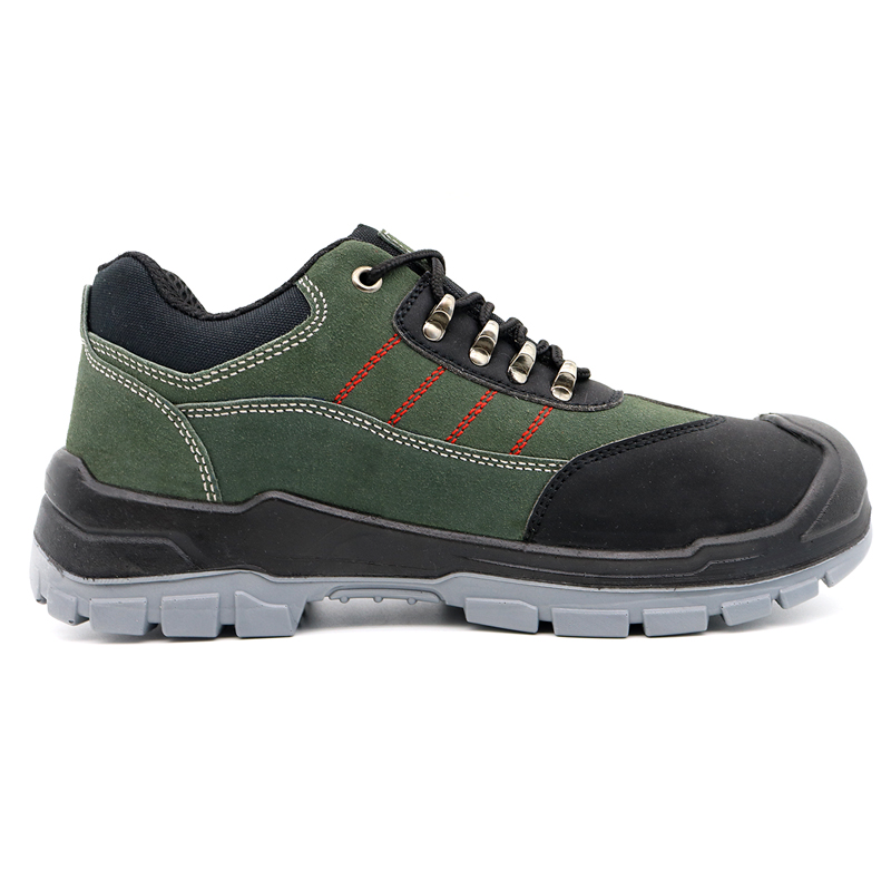Green Suede Leather Anti-puncture Men Safety Shoes with Steel Toe