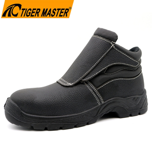 Black Leather Welding Safety Shoes with Steel Toe for Steel Industry