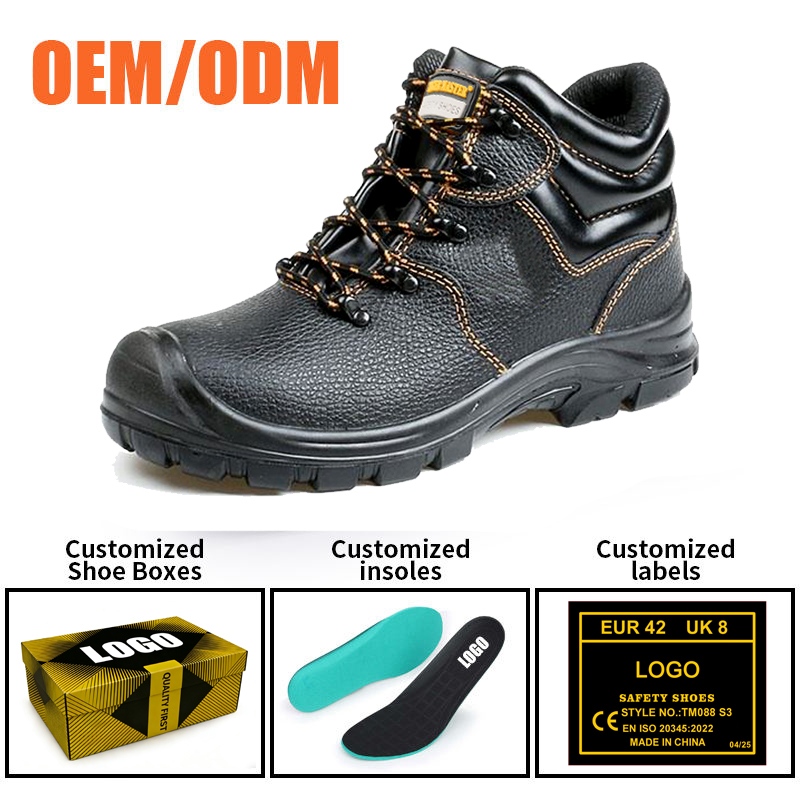 Steel Toe Anti-puncture Leather Work Boots for men