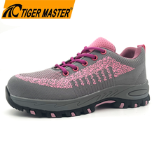 Steel Toe Kevlar Midsole Pink Safety Shoes for Women
