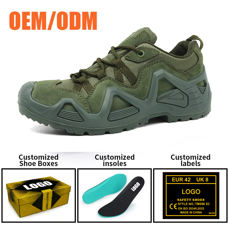 Anti-slip Green Suede Outdoor Hiking Climbing Shoes