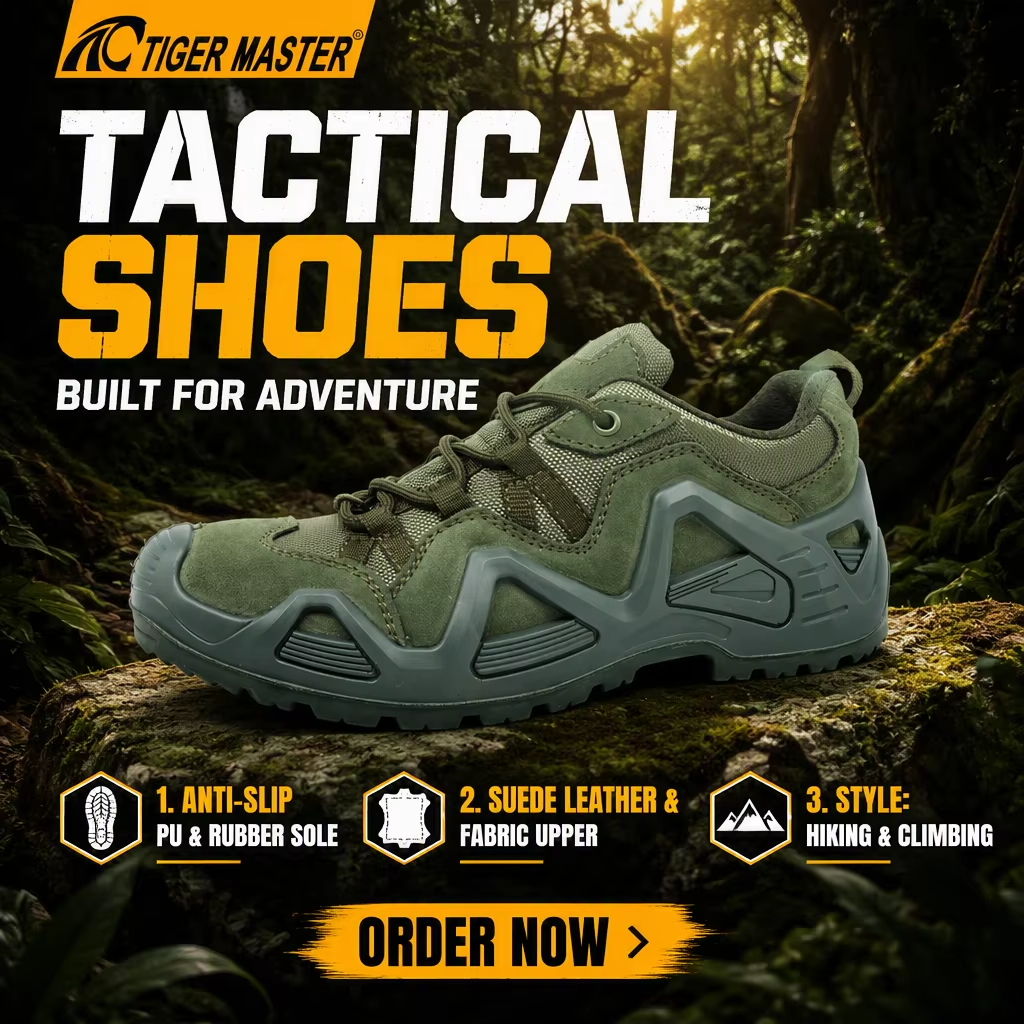 Anti-slip Green Suede Outdoor Hiking Climbing Shoes
