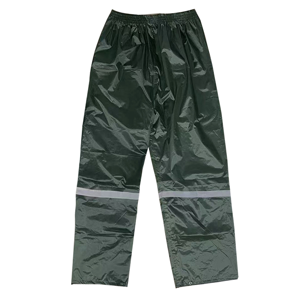 Green Waterproof Hi-vis Reflective Raincoat 170T Polyester