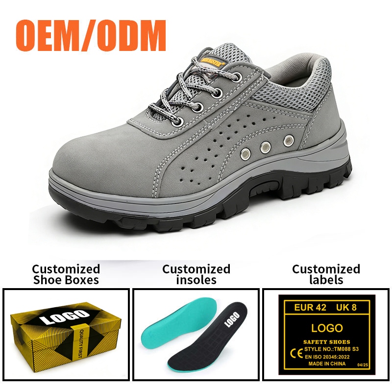 EU Steel Toe Rubber Sole Safety Shoes for Men Oil Resistant