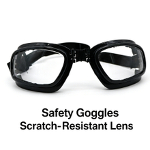 Folding Dust & Wind Proof Anti-scratch Safety Goggles Black Elastic Strap