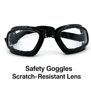 Folding Dust & Wind Proof Anti-scratch Safety Goggles Black Elastic Strap