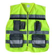Multiple Pockets Reflective Safety Vest for Traffic Road Safety