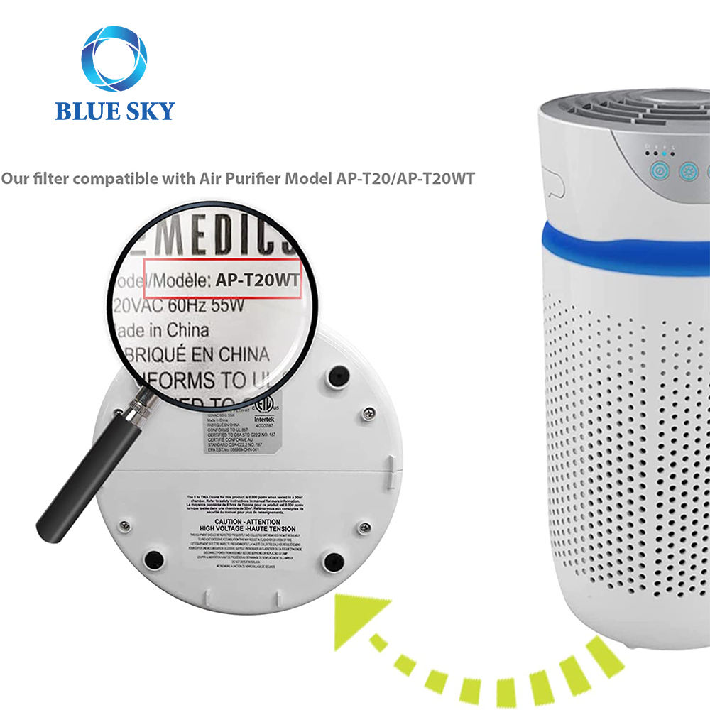 Filtro HEPA H13 de repuesto para purificador de aire Homedics Total Clean 3 en 1 modelo AP-T20 AP-T20WT Parte # AP-T20FL