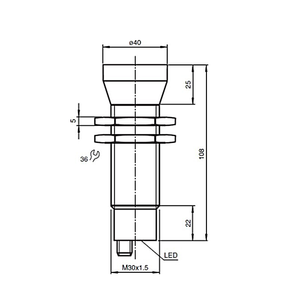 Sensor de profundidad ultras&oacute;nica submarina 75kHz para medici&oacute;n de profundidad