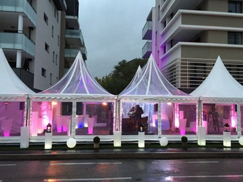 Маленькая прозрачная палатка в виде пагоды 5х5 м для свадьбы - LP на открытом воздухе