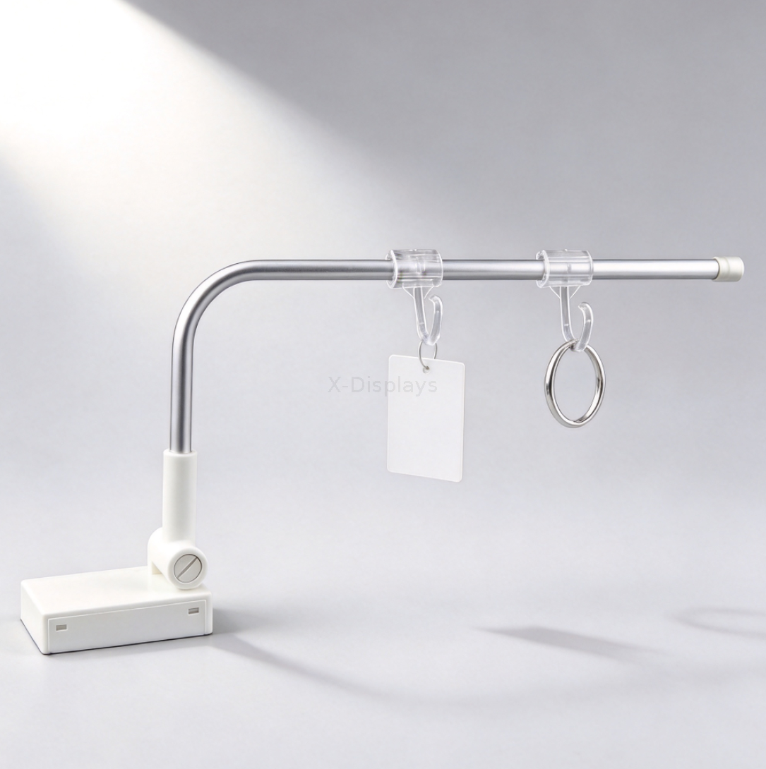 Magnetic Banner holder with White Base and Two Clear Hangers R8-1
