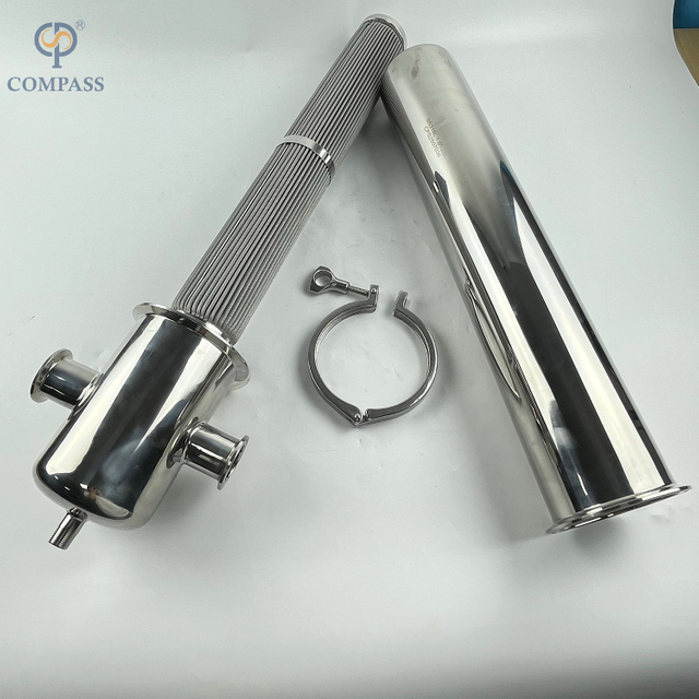 Санитарный паровой фильтр с корпусом из нержавеющей стали и плиссированным элементом фильтра 1.5 'SS316L